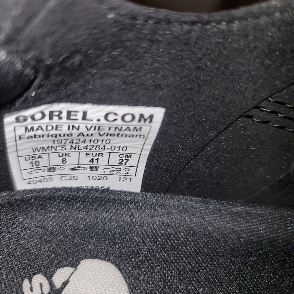 SOREL Kinetic Rush Ripstop City Sneakers Women's 10M black EUC - Picture 6 of 8